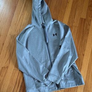 Under Armour Light Gray Full-Zip Hooded Jacket
